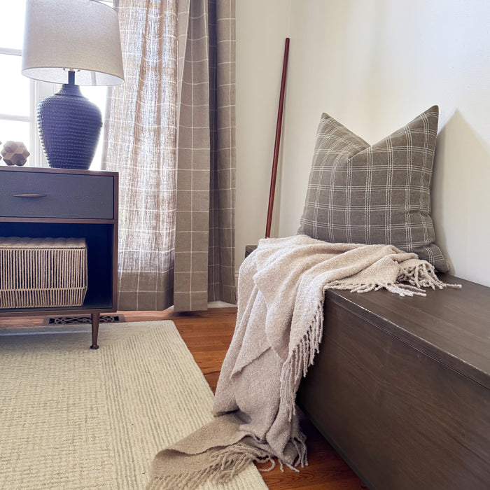 Tailored Check | Truffle Pillow Cover
