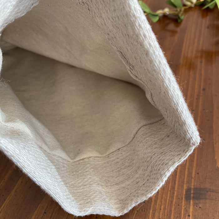 Basketweave Flax Linen | Boho Christmas Stocking
