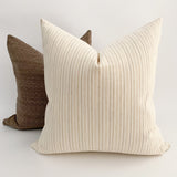 Linen Stripes | Cream & Taupe Pillow Cover