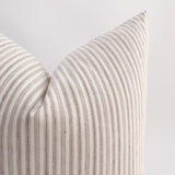 Linen Stripes Coffee Pillow Cover