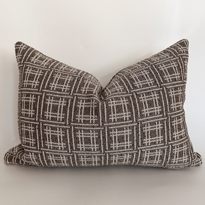 Crisscross Brown Pillow Cover