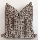 Crisscross Brown Pillow Cover
