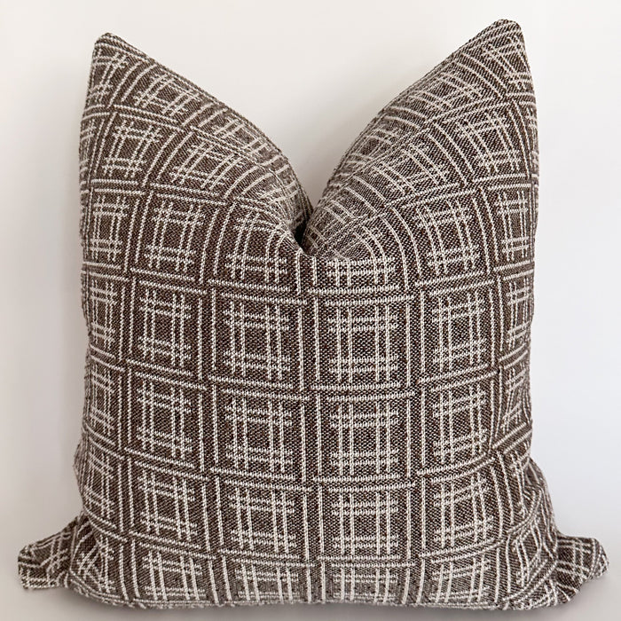 Crisscross Brown Pillow Cover
