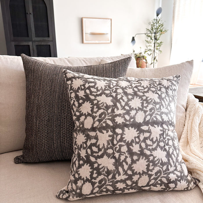 Scandi Brown & Blue Pillow Cover
