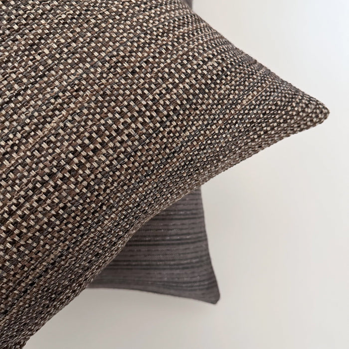 Scandi Brown & Blue Pillow Cover
