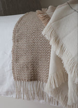 Recycled Wool Blend Throw | Beige