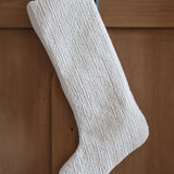 Textured White Christmas Stocking | Large Minimal Design