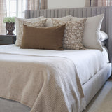 Carmel Beige Block Print Pillow Cover