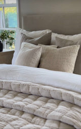 Linen Stripes Coffee Pillow Cover