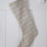 Textured Stripe Gray | Small Minimal Christmas Stocking