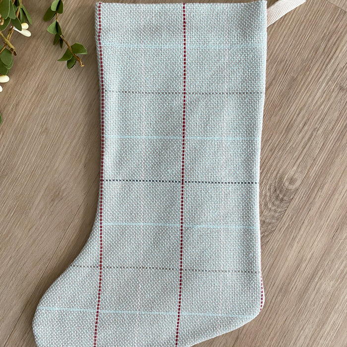 Baby Blue | Boho Style Holiday Stocking 9"W x 14"L