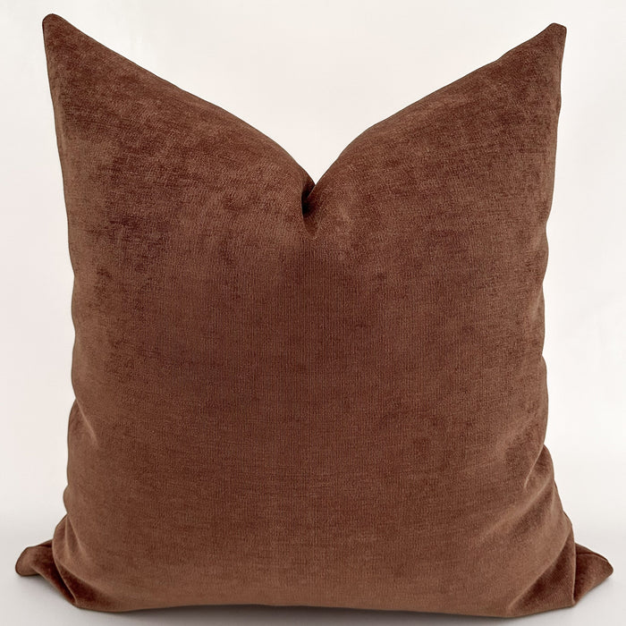 Washed Rust Velveteen Pillow Cover