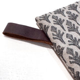 Charcoal Leaf | Small Minimal Christmas Stocking (Leather Hook)