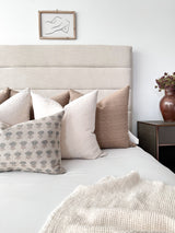 Morning Glory Linen Block Print Pillow Cover