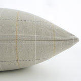 Taupe Mustard Plaid Pillow Cover