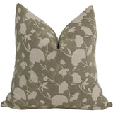 Sage Floral Block Print Pillow Cover