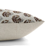 Brown Flower Block Print Pillow Cover