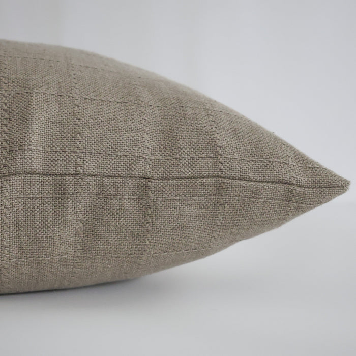 Woven Taupe Windowpane Pillow Cover