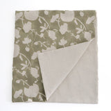 Sage Floral Block Print Table Runner (Two Sided Design)