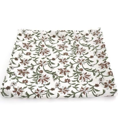 Amaryllis | White Block Print Table Runner