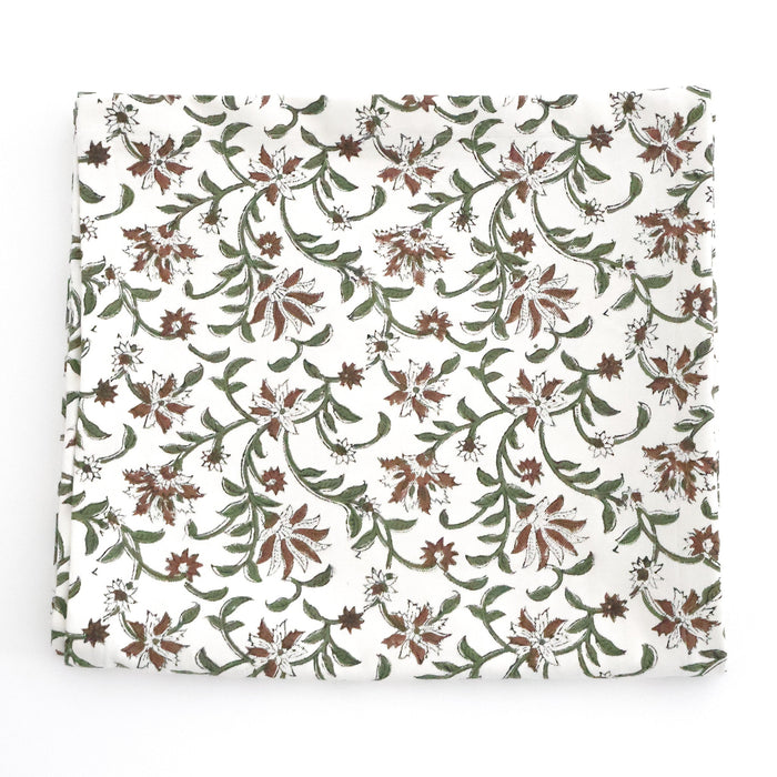 Amaryllis | White Block Print Table Runner