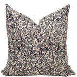 Indigo Meadow Block Print Pillow Cover