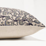 Indigo Meadow Block Print Pillow Cover