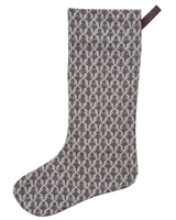 Charcoal Leaf | Small Minimal Christmas Stocking (Leather Hook)