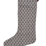 Charcoal Leaf | Small Minimal Christmas Stocking (Leather Hook)