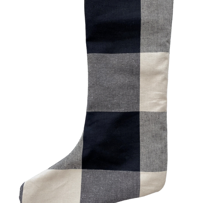 Large Check Christmas Stocking | Small Minimal Design