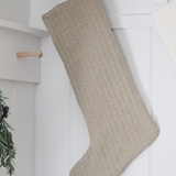 Textured Taupe Christmas Stocking| Large Minimal