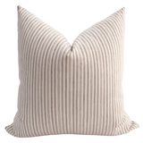 Linen Stripes Coffee Pillow Cover
