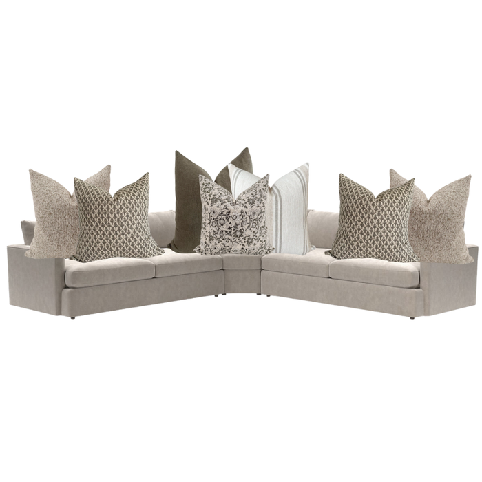 Sectional Sofa Pillow Combo 'Olive Harmony'