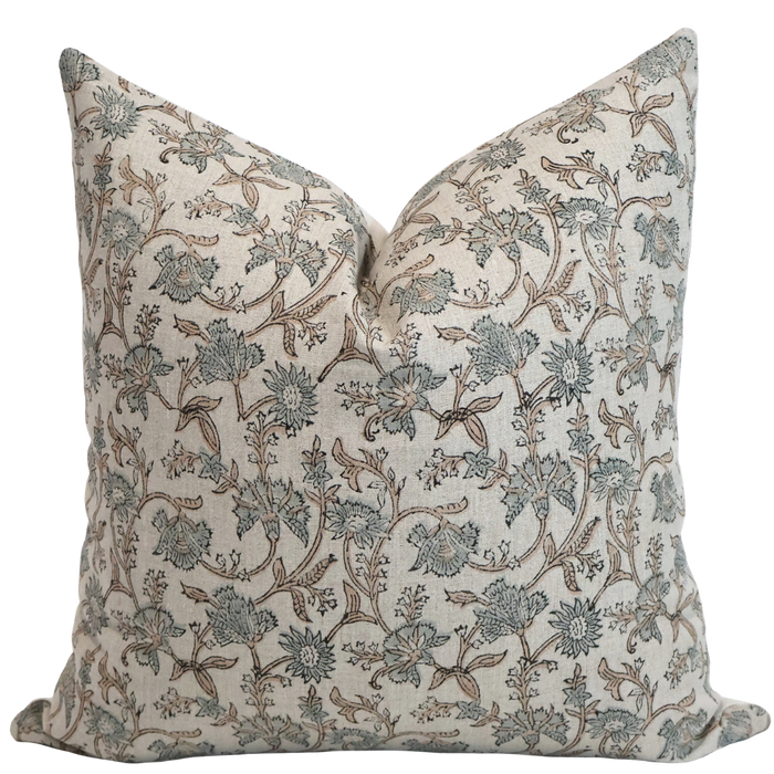 Passion Vine Block Print Pillow Cover