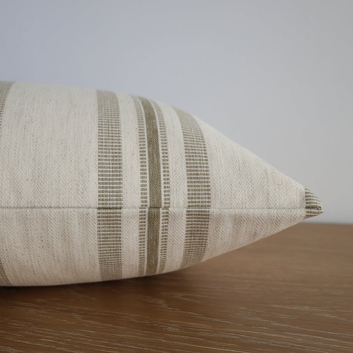 Perennial Stripe | Olive Pillow Cover