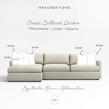 Chaise Sectional Combos Pillow 5 Inserts ~ Lumbar + Squares