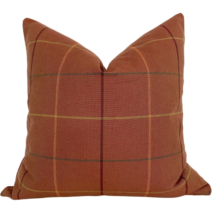 Pumpkin Spice Plaid Pillow Cover