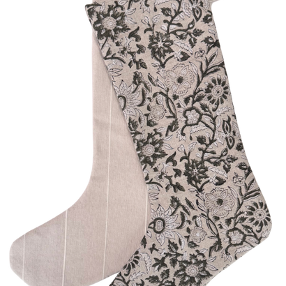 Yule & Vintage Stripe Christmas Stocking Set of Two