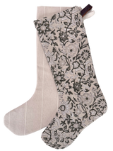 Yule & Vintage Stripe Christmas Stocking Set of Two