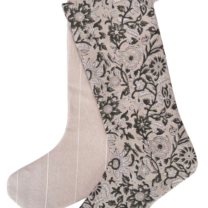 Yule & Vintage Stripe Christmas Stocking Set of Two