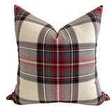 Red Plaid Christmas Pillow Cover