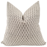 White Flowers Block Print Pillow Cover
