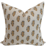 Saffron Garden Block Print Pillow Cover