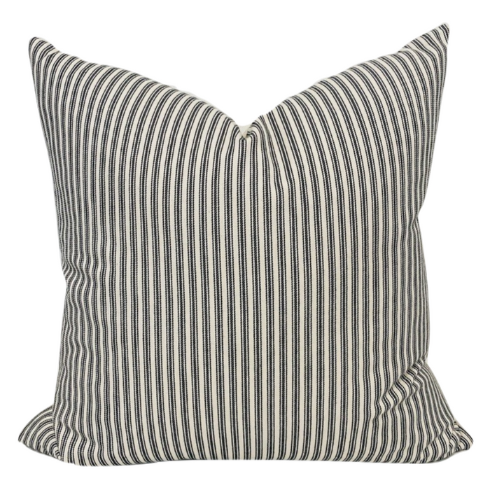 Vintage Ticking | Black Pillow Cover