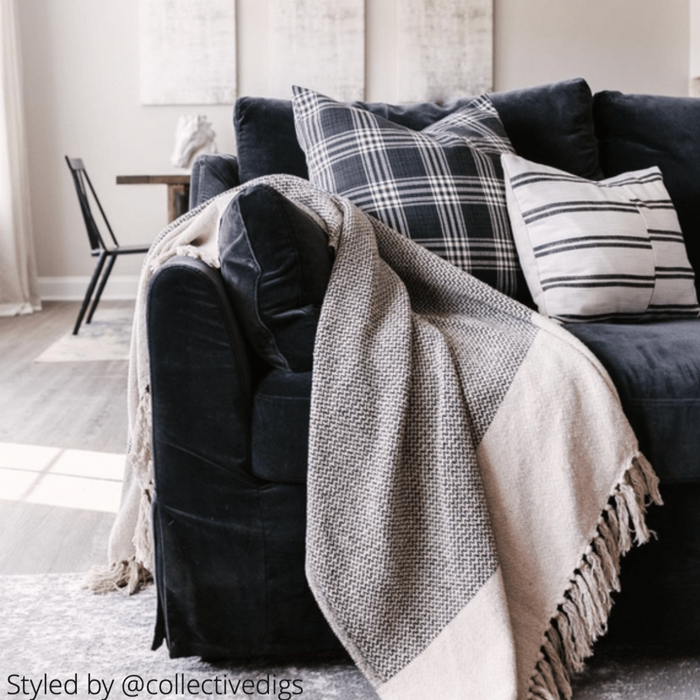 Black Tartan Pillow Cover