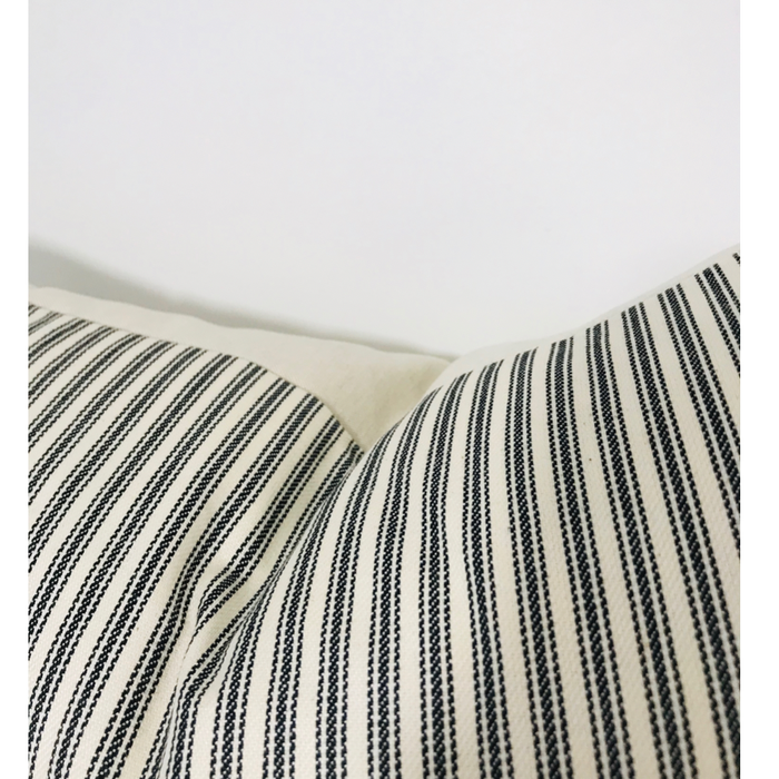 Vintage Ticking | Black Pillow Cover