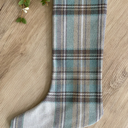 Green Plaid Small Minimal Stocking