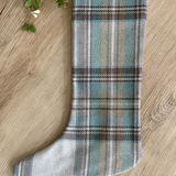 Green Plaid Small Minimal Stocking