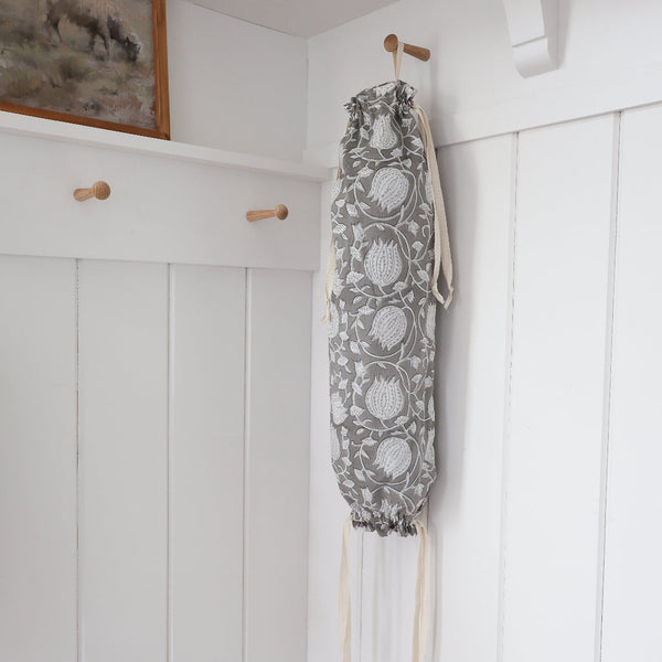 Cloth Grocery Bag Holder 'Garden Path Block Print'