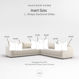Sectional Pillow Inserts for L-Shaped Bench | Square Center Design